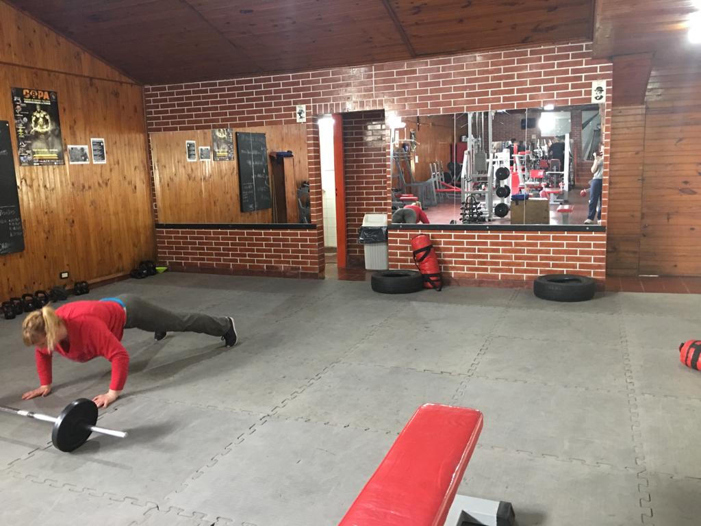 Sector Musculación y Racks de Potencia en Gimnasio Mitre